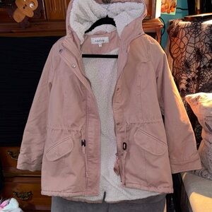 Sebby Blush Utility Jacket with Sherpa Lining